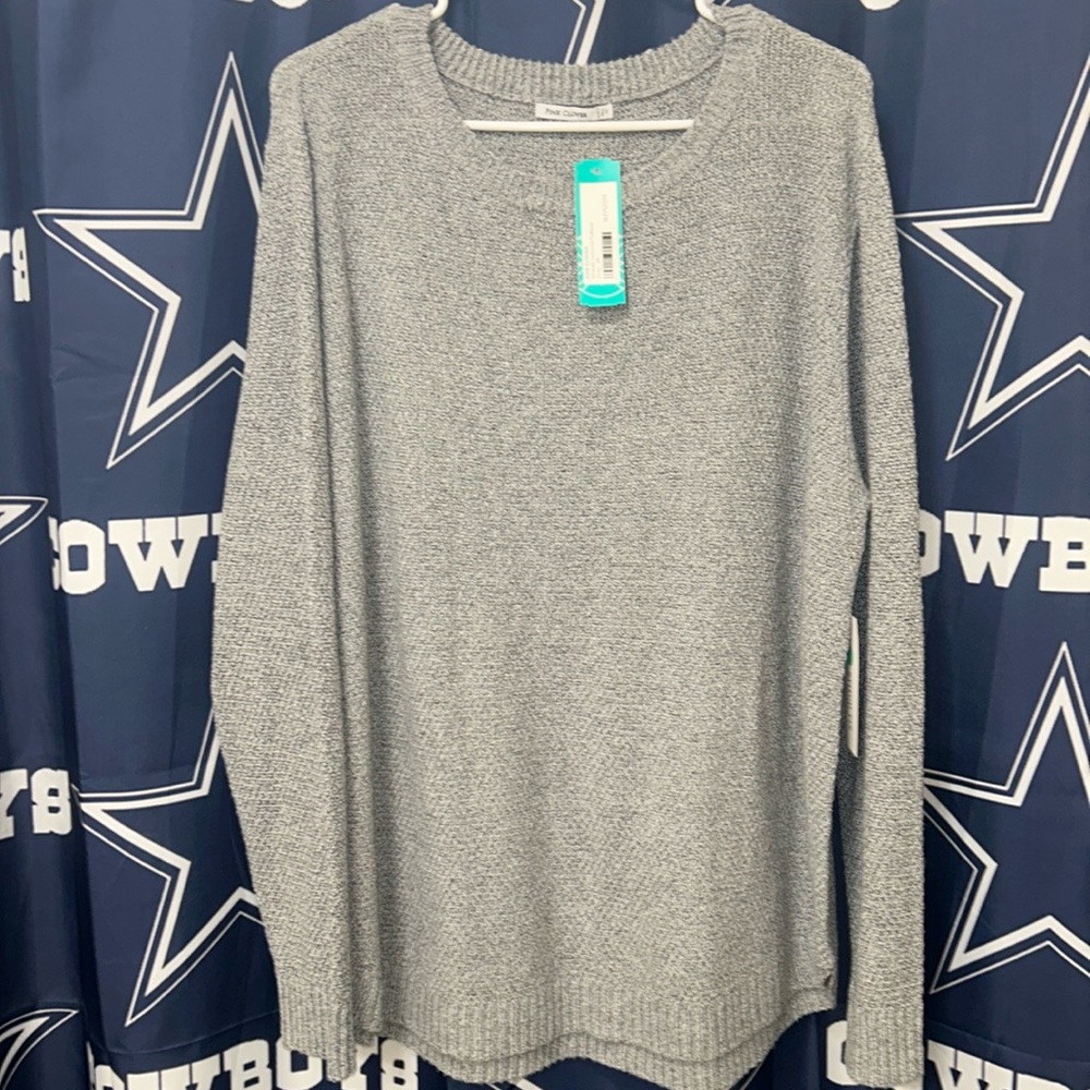 NWT Pink Clover grey sweater Size 2X